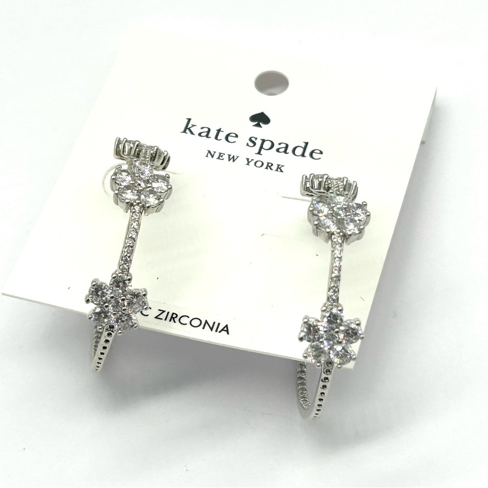 Kate Spade Gleaming Garden Crystal Hoop Earrings NWT